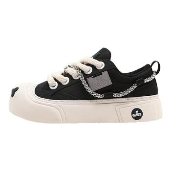 Chianda 2025 new black big head canvas shoes Chianda 2025 new black big head canvas shoes