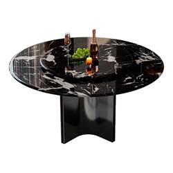 DDC Italian minimalist round dining table with turntable DDC Italian minimalist round dining table with turntable