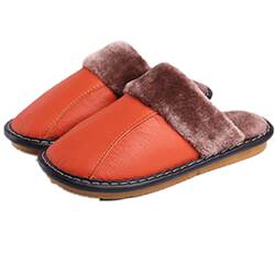 Haining Winter Home Furnishing Genuine Leather Warm Floor Slippers Haining Winter Home Furnishing Genuine Leather Warm Floor Slippers
