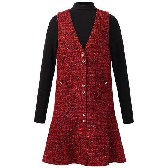 Gloria's little fragrant style suit for women's autumn and winter new style small person wears a complete set of high-end New Year's robe
Gloria's little fragrant style suit for women's autumn and winter new style small person wears a complete set of high-end New Year's robe