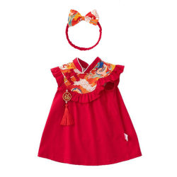Baby girl Chinese style birthday red skirt Baby girl Chinese style birthday red skirt