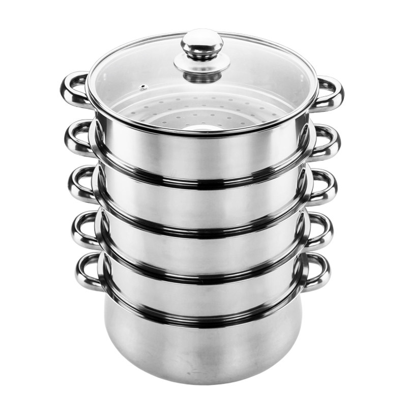 thumbnail image 2 of 24cm 4-Tier Stainless Steel Induction Hob Steamer Set With Glass Lid - DENNY INTERNATIONAL 2 of 3