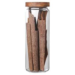 Wooden cover glass storage jar kitchen food grains Wooden cover glass storage jar kitchen food grains
