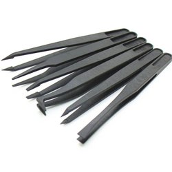 Anti-static black plastic carbon fiber tweezer tool Anti-static black plastic carbon fiber tweezer tool
