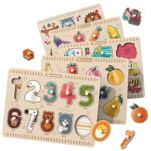 Hand -grabbing Puzzle Montessori Early Early Children 1 2 -year -old Baby Embedded Board shape color matching puzzle toys Hand -grabbing Puzzle Montessori Early Early Children 1 2 -year -old Baby Embedded Board shape color matching puzzle toys