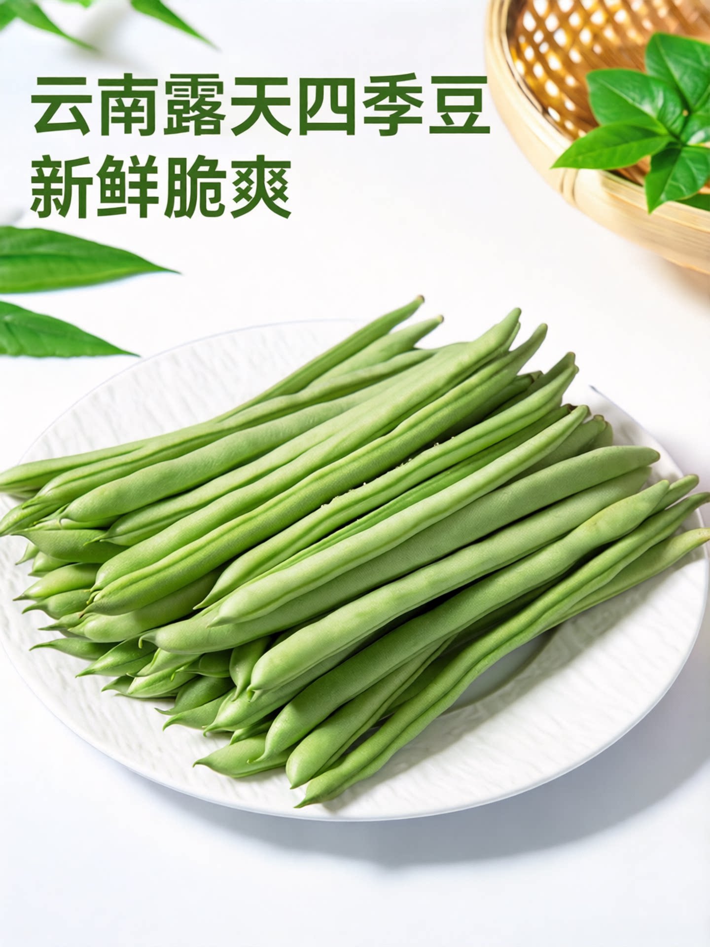 新鲜四季豆现摘脆嫩无筋