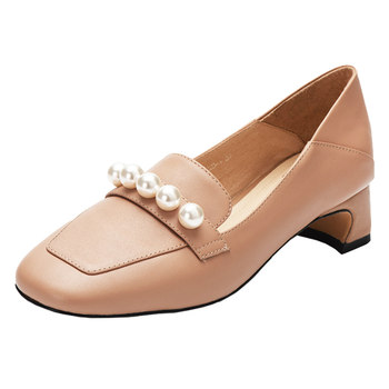 Panxia's new loafers large size women's shoes mid-heel single shoes Panxia's new loafers large size women's shoes mid-heel single shoes