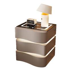 Three drawer smart bedside table creative home simple modern multifunctional bedroom with sensor light high-end bedside table Three drawer smart bedside table creative home simple modern multifunctional bedroom with sensor light high-end bedside table