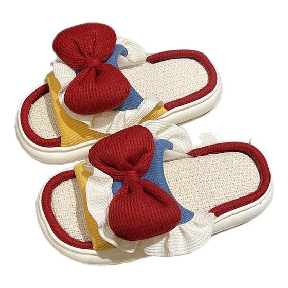 Lines slippers for women, four seasons, home silent bows, cotton and linen slippers, cute, non-slip, wear-resistant, autumn and winter one-slip flops
Lines slippers for women, four seasons, home silent bows, cotton and linen slippers, cute, non-slip, wear-resistant, autumn and winter one-slip flops