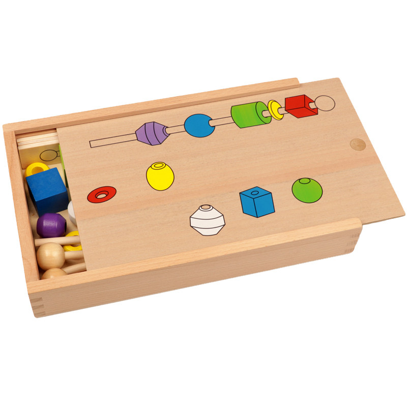 Wooden Beading Toy Montessori Early Education for Toddlers