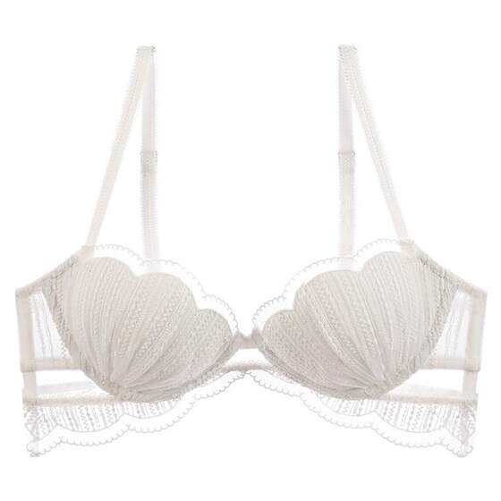 Baoshiyan summer thin underwear for women French lace soft steel bra set small breasts lightly gathered upper bra support 
Baoshiyan summer thin underwear for women French lace soft steel bra set small breasts lightly gathered upper bra support
