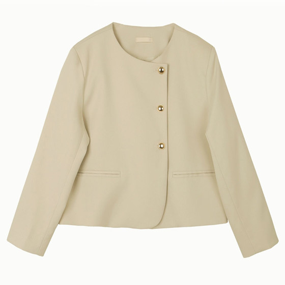 South Korea Chic spring gentle cream yellow round neck metal single -breasted loose casual long -sleeved suit short -haorer
South Korea Chic spring gentle cream yellow round neck metal single -breasted loose casual long -sleeved suit short -haorer