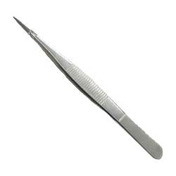 Straight tip toothed stainless steel tweezers with extended tip Straight tip toothed stainless steel tweezers with extended tip