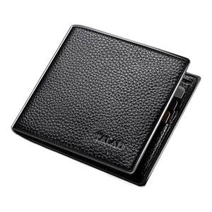 Men's leather wallet short ultra -thin header cowhide business leather clip crossing men's simple tide brand anti -theft brush folder Men's leather wallet short ultra -thin header cowhide business leather clip crossing men's simple tide brand anti -theft brush folder