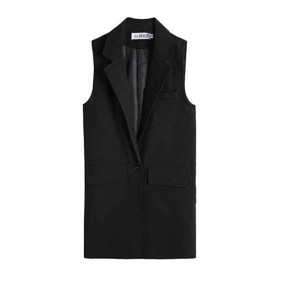 Women's autumn 2025 new Korean version of spring and autumn vest jacket mid-length women's slim suit horse clip Women's autumn 2025 new Korean version of spring and autumn vest jacket mid-length women's slim suit horse clip