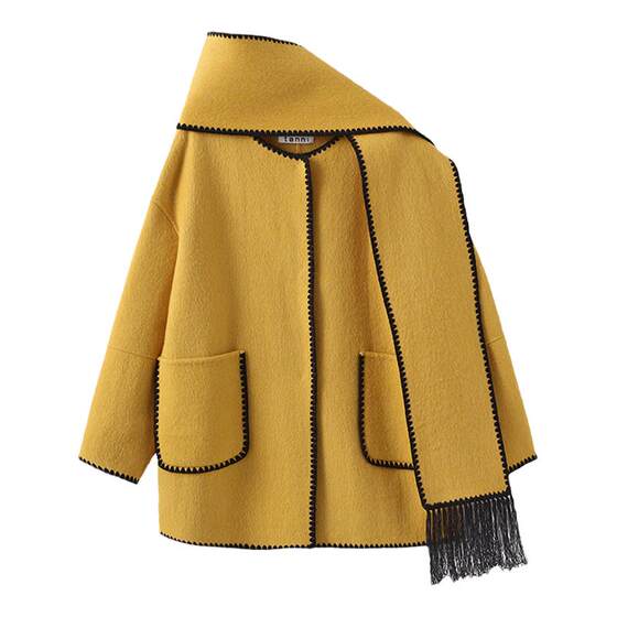 Tanni's new elegant tassel scarf neck double-sided wool mid-length coat jacket TN31CO042A
Tanni's new elegant tassel scarf neck double-sided wool mid-length coat jacket TN31CO042A
