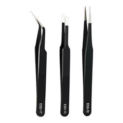 Stainless steel hard pointed flat head elbow anti-static tweezers Electronic equipment repair electrostatic clip tweezers Stainless steel hard pointed flat head elbow anti-static tweezers Electronic equipment repair electrostatic clip tweezers