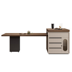 Italian minimalist slate island dining table integrated and retractable Italian minimalist slate island dining table integrated and retractable