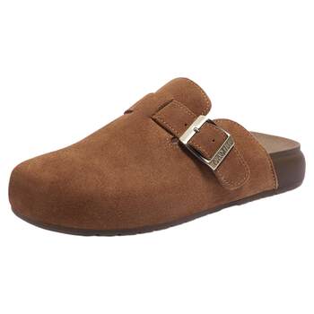 Camel women's shoes 2025 autumn new casual bag-toe Birkenstock shoes women's shoes flat round toe single shoes outside wear slippers Camel women's shoes 2025 autumn new casual bag-toe Birkenstock shoes women's shoes flat round toe single shoes outside wear slippers