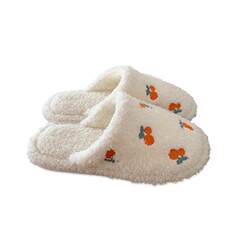 Simple warm retro lamb wool cotton slippers Simple warm retro lamb wool cotton slippers