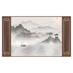 3D three-dimensional landscape painting background wall can be posted nationwide 3D three-dimensional landscape painting background wall can be posted nationwide