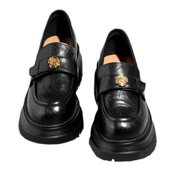 Invisible height-enhancing 6CM small leather shoes loafers 
Invisible height-enhancing 6CM small leather shoes loafers