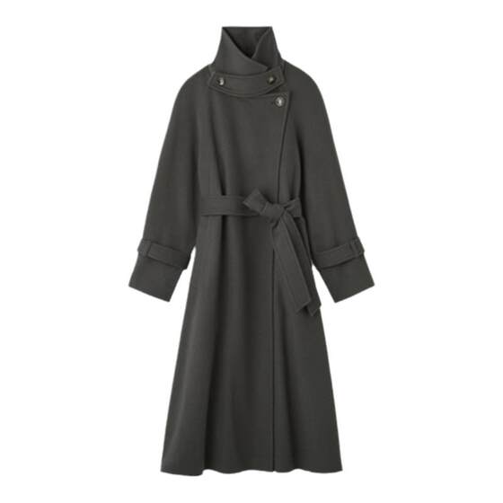 SNIDEL autumn and winter style temperament lapel strap wool coat long coat SWFC245224
SNIDEL autumn and winter style temperament lapel strap wool coat long coat SWFC245224