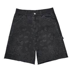 xVESSEL shorts men's trendy casual versatile loose mid-pants personalized cashew flower retro splicing summer xVESSEL shorts men's trendy casual versatile loose mid-pants personalized cashew flower retro splicing summer