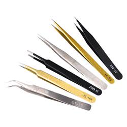 Components Anti-static tweezers plus hard finger-scrolling stainless steel Components Anti-static tweezers plus hard finger-scrolling stainless steel