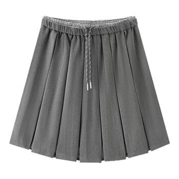 Semir contrast elastic waist high waist pleated skirt for women Semir contrast elastic waist high waist pleated skirt for women