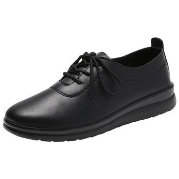 Work shoes black flat soft sole comfortable Work shoes black flat soft sole comfortable
