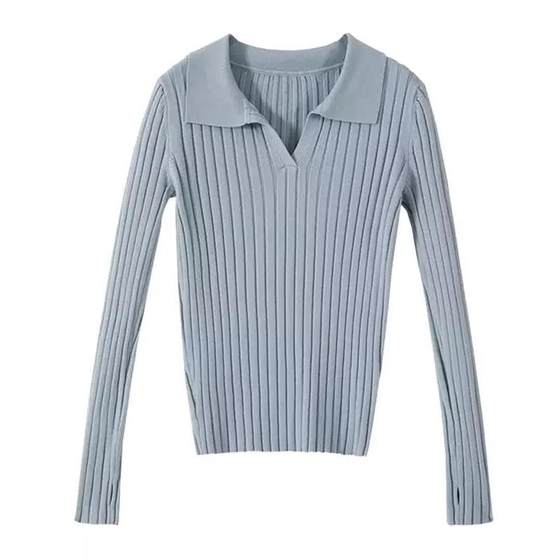 Zhou Yutong's new V-neck, long-sleeved pullover POLO collar versatile base knit sweater knit sweater for women
Zhou Yutong's new V-neck, long-sleeved pullover POLO collar versatile base knit sweater knit sweater for women