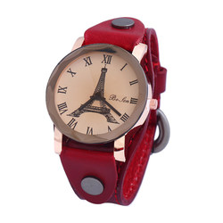 Cowhide ladies' anti-allergic tower atmospheric retro watch Cowhide ladies' anti-allergic tower atmospheric retro watch
