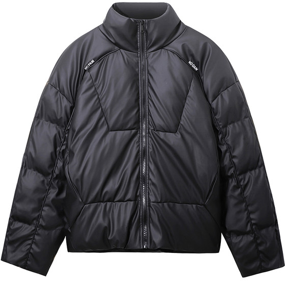 Muscle dog short down jacket for men's autumn and winter new white duck down stand collar loose warm leather jacket for men Muscle dog short down jacket for men's autumn and winter new white duck down stand collar loose warm leather jacket for men
