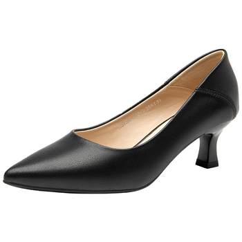 Dadong shallow-mouthed shoes simple high heel thick heel commuting shoes Dadong shallow-mouthed shoes simple high heel thick heel commuting shoes