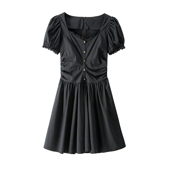 BANANA CICI 2025 summer new French black short skirt spliced lace pleated A-line dress
BANANA CICI 2025 summer new French black short skirt spliced lace pleated A-line dress