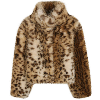Luoluo introduction leopard print environmentally friendly fur women's jacket 
Luoluo introduction leopard print environmentally friendly fur women's jacket
