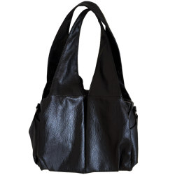 American retro black oil wax leather large capacity tote bag American retro black oil wax leather large capacity tote bag
