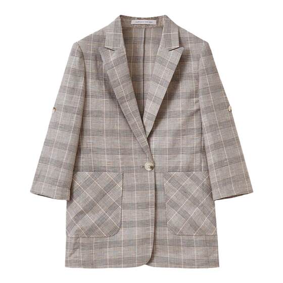 Shuiyunjian plaid square-sleeved small suit jacket for women in summer new style 2025 sash collar workplace light-hearted suit
Shuiyunjian plaid square-sleeved small suit jacket for women in summer new style 2025 sash collar workplace light-hearted suit