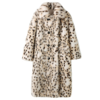 Fox fur coat for women's mid-length double-breasted buttons 
Fox fur coat for women's mid-length double-breasted buttons