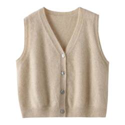 100% cashmere V-neck sleeveless cardigan casual vest 100% cashmere V-neck sleeveless cardigan casual vest