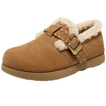 Senda simple solid color genuine leather fur shoes Senda simple solid color genuine leather fur shoes