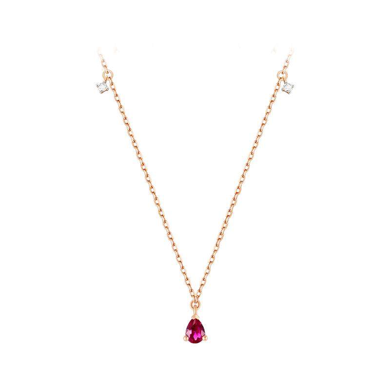 Chow Tai Fook Enzo 18Kゴールド ルビー＆ダイヤモンドネックレス EZV8487