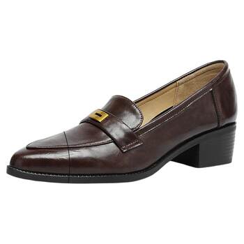 Saturday brown pointed-toe loafers women's 2025 new thick heel leather single shoes women's commuting leather shoes 
Saturday brown pointed-toe loafers women's 2025 new thick heel leather single shoes women's commuting leather shoes