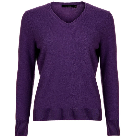Pipi Dog Genuine V-neck Multi-Color Base Pullover Women's Cashmere Sweater Purple
Pipi Dog Genuine V-neck Multi-Color Base Pullover Women's Cashmere Sweater Purple