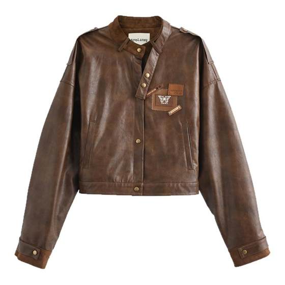 The original early autumn retro sweet and cool brown leather jacket for women 2025 new loose long-sleeved top
The original early autumn retro sweet and cool brown leather jacket for women 2025 new loose long-sleeved top