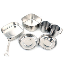 Outdoor 6-piece set of pot stainless steel 3-4 barbecue cooking utensils Outdoor 6-piece set of pot stainless steel 3-4 barbecue cooking utensils
