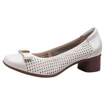Manel thick heel single shoes for women summer new style slip-on bow shallow metal buckle non-slip versatile G13141 Manel thick heel single shoes for women summer new style slip-on bow shallow metal buckle non-slip versatile G13141