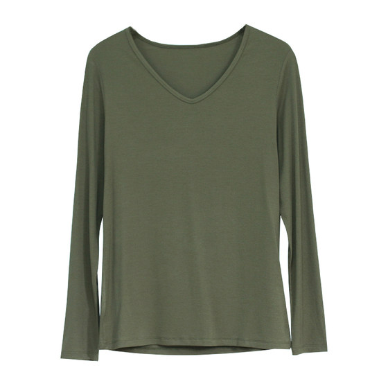 Gujia Literary V-neck soft mulberry silk elastic slimming base shirt 2025 new long-sleeved T-shirt top for women
Gujia Literary V-neck soft mulberry silk elastic slimming base shirt 2025 new long-sleeved T-shirt top for women
