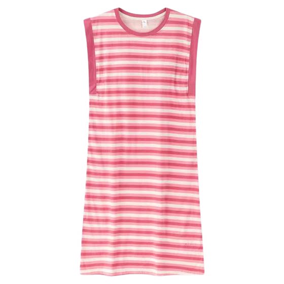 Nightgown for women summer sleeveless vest with chest pad vest simple striped home clothes mid-length dress pajamas 
Nightgown for women summer sleeveless vest with chest pad vest simple striped home clothes mid-length dress pajamas
